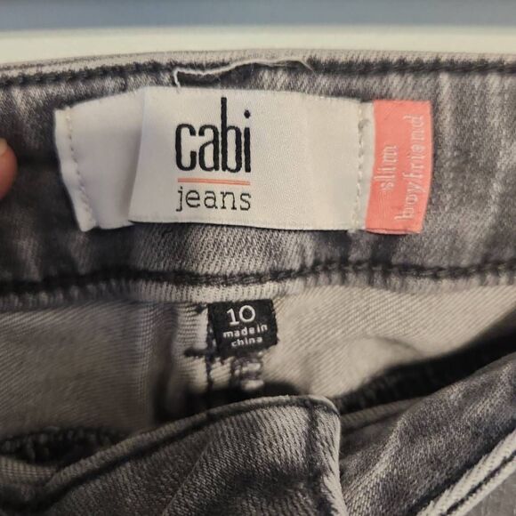 Cabi Style #3191 Slim Boyfriend Jeans Gray size 10 - Picture 3 of 6